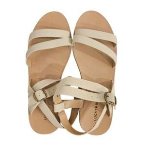 Lucky Brand Women's Cream Strappy Sandals